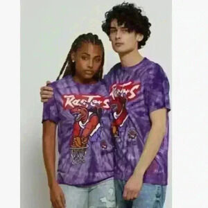 Mitchell & Ness Tie-Dyed Toronto Raptors Finals T-Shirt - Purple Size Medium